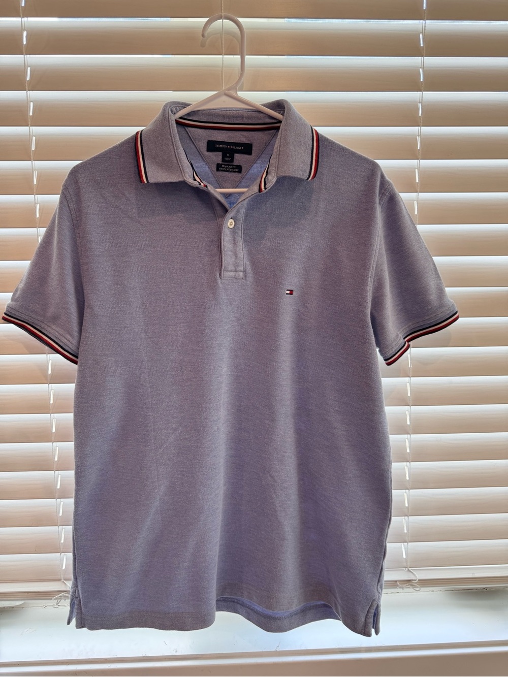 Tommy Hilfiger Light Blue Polo with Red & Navy Trim